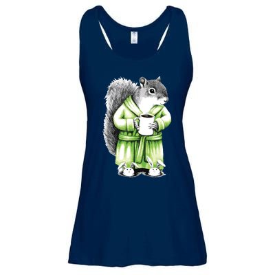 Squirrel Coffee Funny Coffee Drinking Squirrel Ladies Essential Flowy Tank