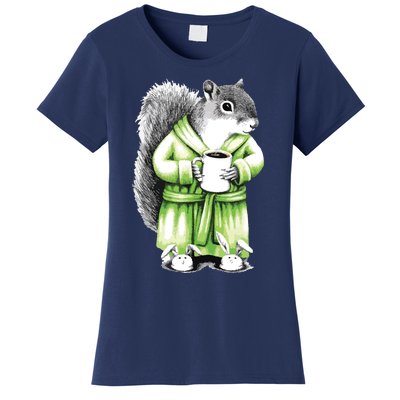 Squirrel Coffee Funny Coffee Drinking Squirrel Women's T-Shirt