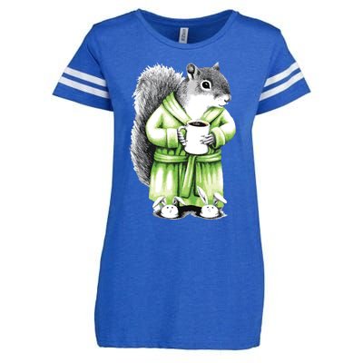 Squirrel Coffee Funny Coffee Drinking Squirrel Enza Ladies Jersey Football T-Shirt