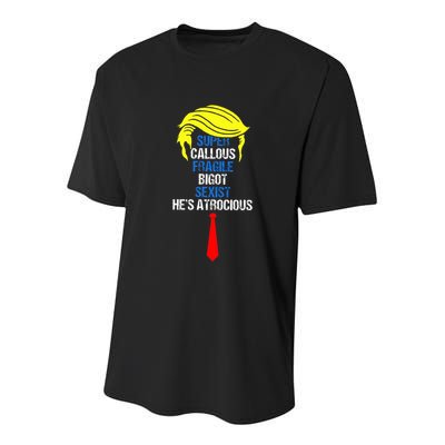 Super Callous Fragile Bigot Sexist HeS Atrocious Youth Performance Sprint T-Shirt