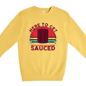 Sauced Cranberry Funny Thanksgiving Holiday Humor Gifts Premium Crewneck Sweatshirt