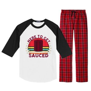 Sauced Cranberry Funny Thanksgiving Holiday Humor Gifts Raglan Sleeve Pajama Set