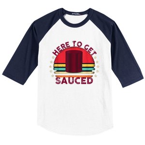 Sauced Cranberry Funny Thanksgiving Holiday Humor Gifts Baseball Sleeve Shirt