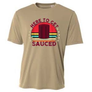 Sauced Cranberry Funny Thanksgiving Holiday Humor Gifts Cooling Performance Crew T-Shirt