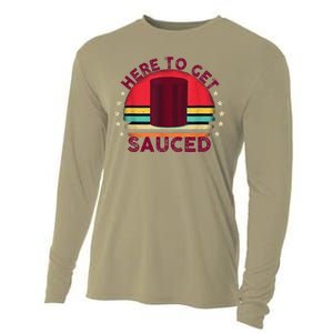 Sauced Cranberry Funny Thanksgiving Holiday Humor Gifts Cooling Performance Long Sleeve Crew