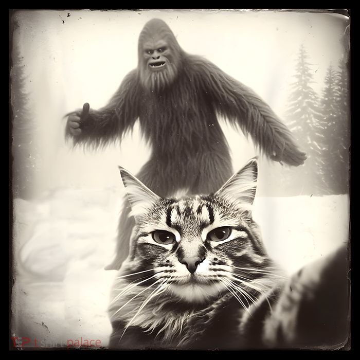 Selfie Cat Finds Bigfoot Sasquatch Funny Cat Bigfoot Photo City Backpack