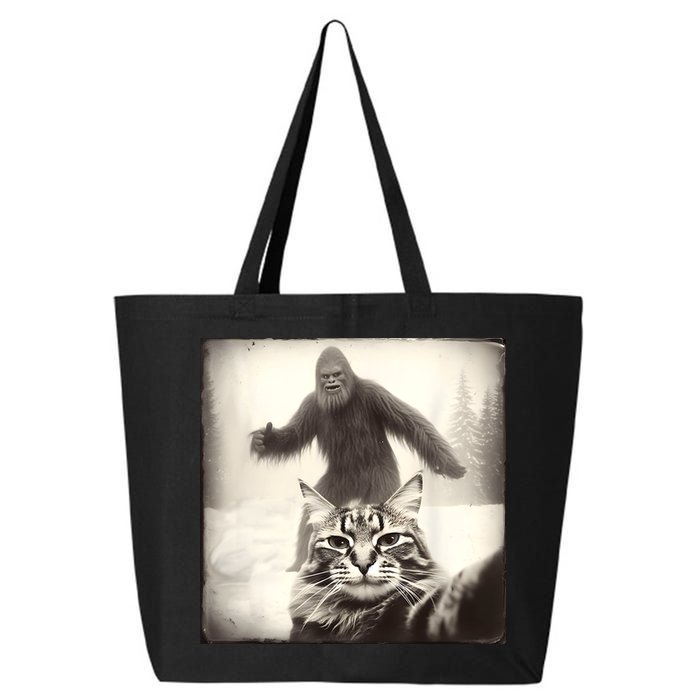Selfie Cat Finds Bigfoot Sasquatch Funny Cat Bigfoot Photo 25L Jumbo Tote