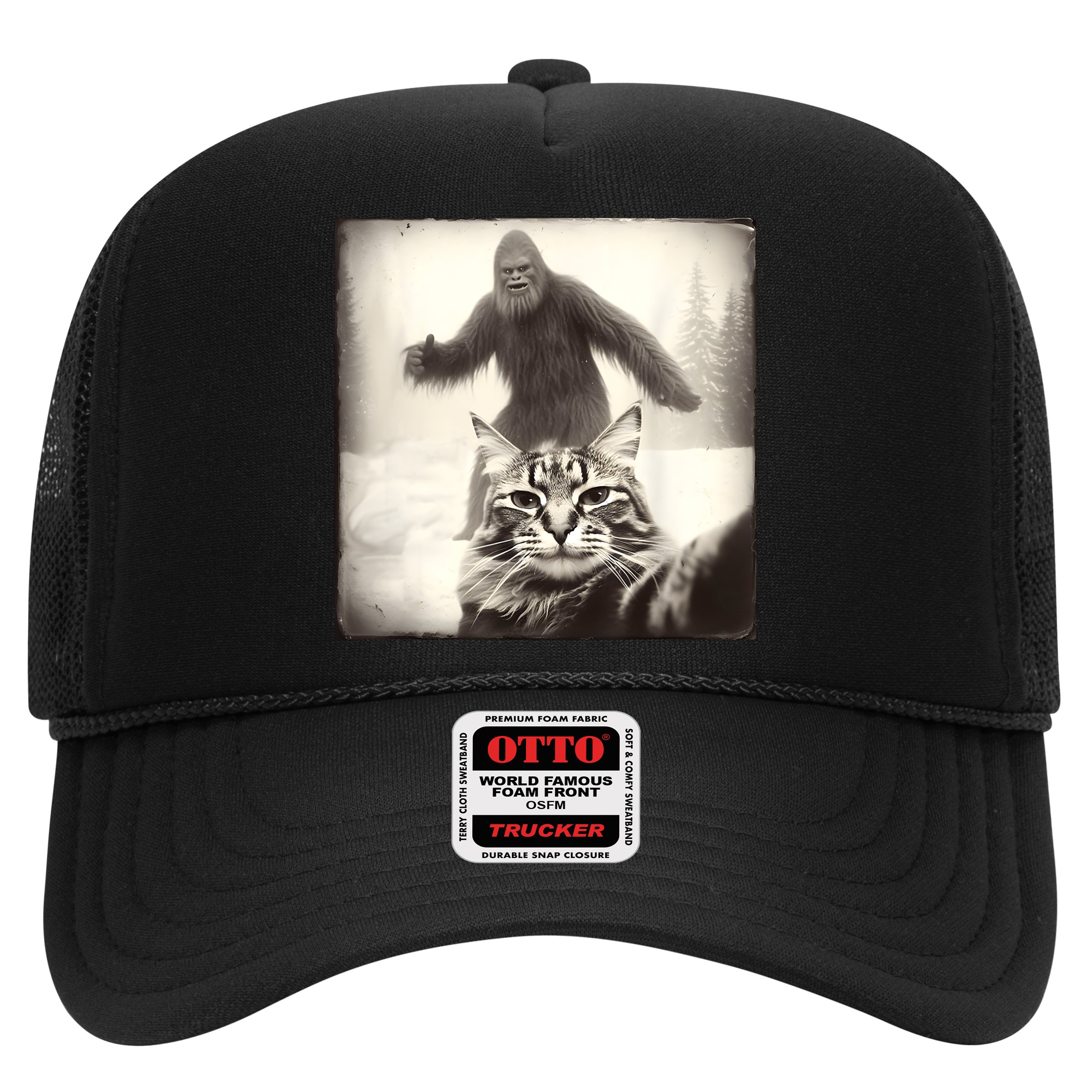 Selfie Cat Finds Bigfoot Sasquatch Funny Cat Bigfoot Photo Hat