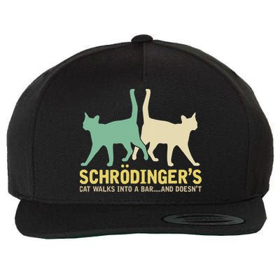 Schrodingers Cat Funny Science Gift Physics Wool Snapback Cap