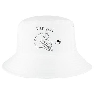 Self Care Frog Drinking Tea Cool Comfort Performance Bucket Hat