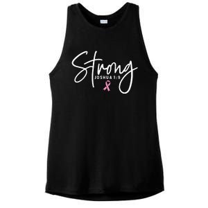 Strong Christian Faith Breast Cancer Survivor Awareness Month Ladies PosiCharge Tri-Blend Wicking Tank