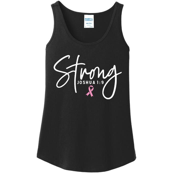 Strong Christian Faith Breast Cancer Survivor Awareness Month Ladies Essential Tank