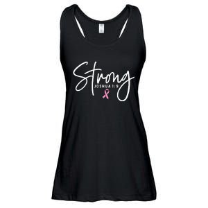 Strong Christian Faith Breast Cancer Survivor Awareness Month Ladies Essential Flowy Tank