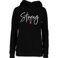 Strong Christian Faith Breast Cancer Survivor Awareness Month Womens Funnel Neck Pullover Hood