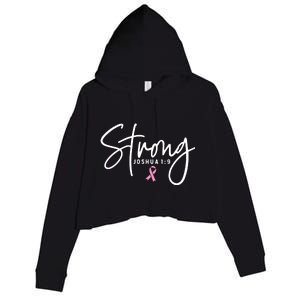 Strong Christian Faith Breast Cancer Survivor Awareness Month Crop Fleece Hoodie