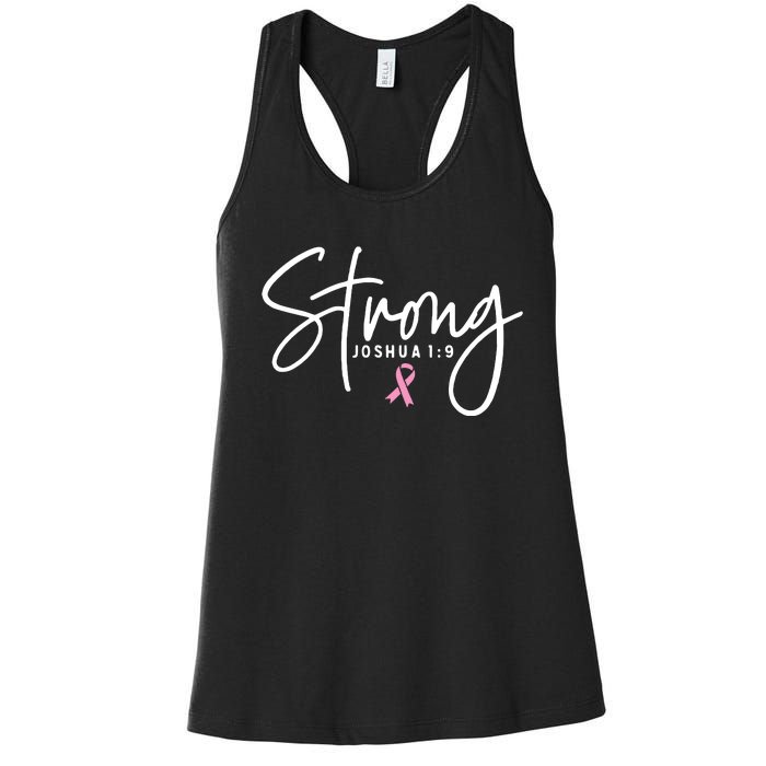 Strong Christian Faith Breast Cancer Survivor Awareness Month Women's Racerback Tank