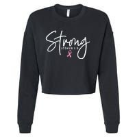 Strong Christian Faith Breast Cancer Survivor Awareness Month Cropped Pullover Crew