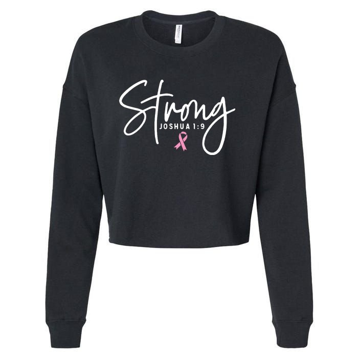 Strong Christian Faith Breast Cancer Survivor Awareness Month Cropped Pullover Crew