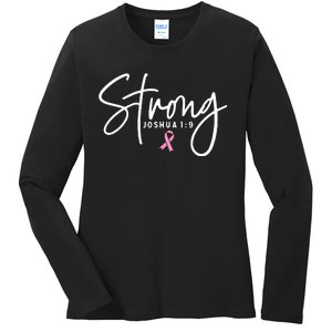 Strong Christian Faith Breast Cancer Survivor Awareness Month Ladies Long Sleeve Shirt