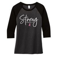 Strong Christian Faith Breast Cancer Survivor Awareness Month Women's Tri-Blend 3/4-Sleeve Raglan Shirt