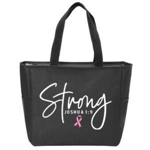 Strong Christian Faith Breast Cancer Survivor Awareness Month Zip Tote Bag