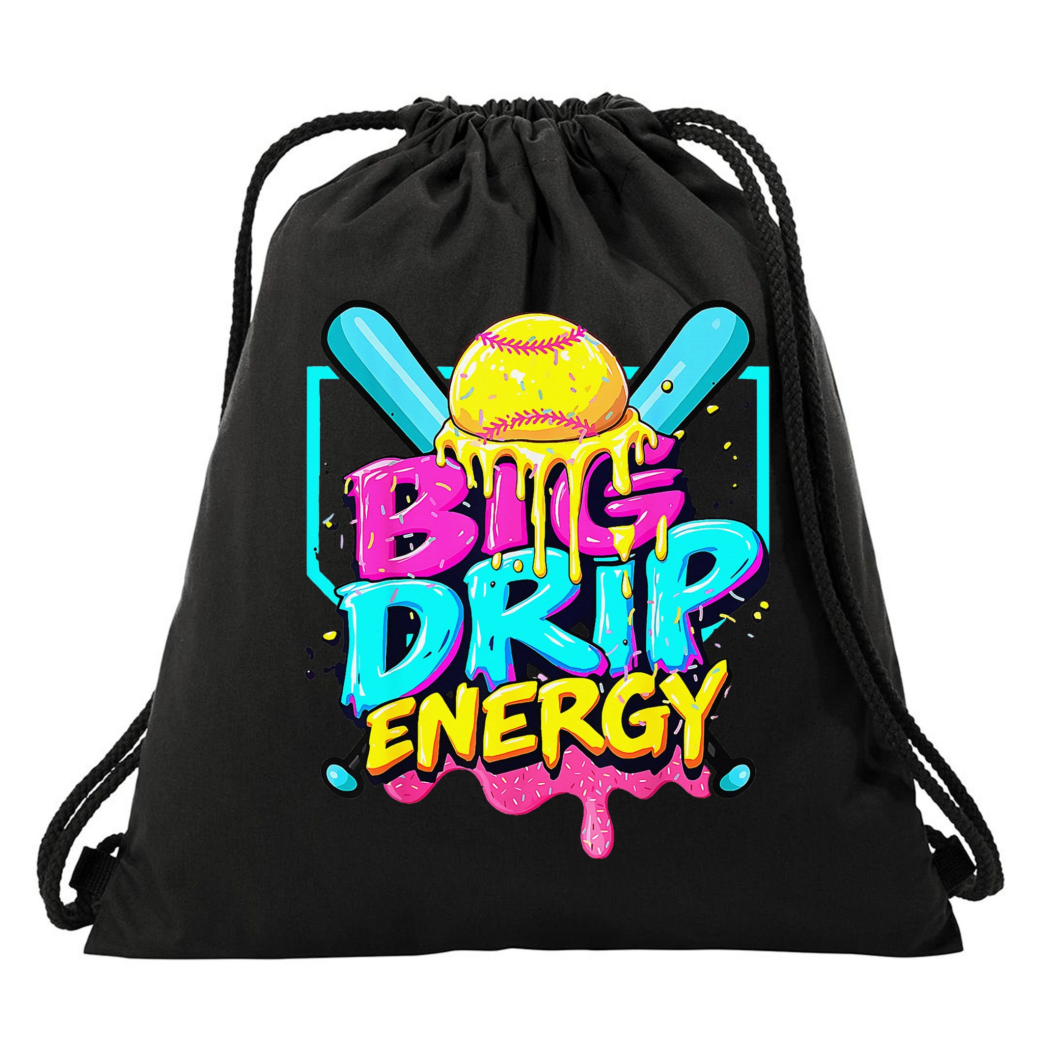 Softball Cute For Ice Cream Cute Softball Gift Drawstring Bag