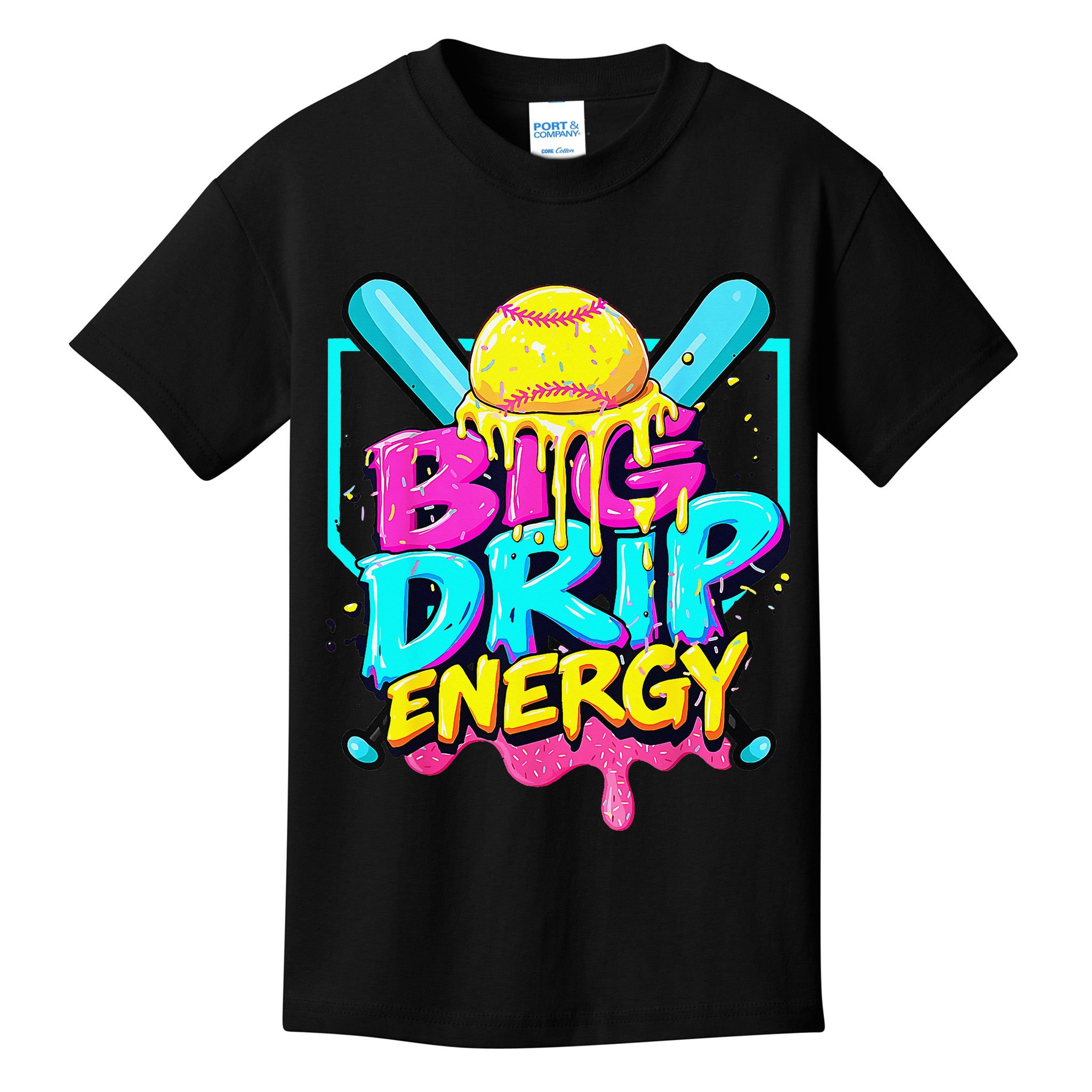 Softball Cute For Ice Cream Cute Softball Gift Kids T-Shirt