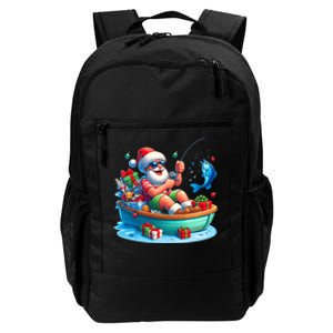 Santa Claus Fishing Christmas In July Beach River Summer Daily Commute Backpack