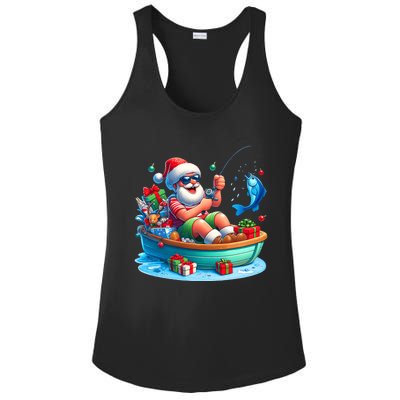 Santa Claus Fishing Christmas In July Beach River Summer Ladies PosiCharge Competitor Racerback Tank