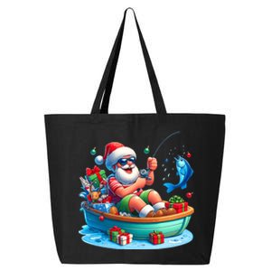 Santa Claus Fishing Christmas In July Beach River Summer 25L Jumbo Tote