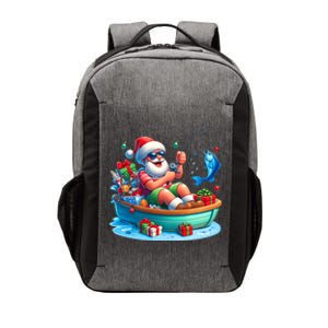 Santa Claus Fishing Christmas In July Beach River Summer Vector Backpack