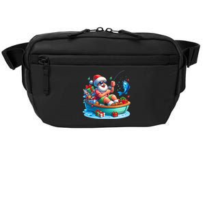 Santa Claus Fishing Christmas In July Beach River Summer Crossbody Pack