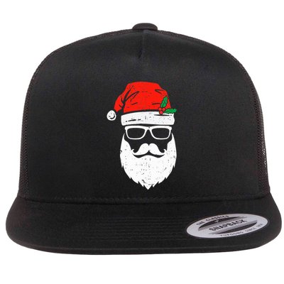 Santa Claus Face Sunglasses with Hat Beard Christmas  Flatbill Hat