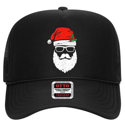 Santa Claus Face Sunglasses with Hat Beard Christmas  Trucker Hat