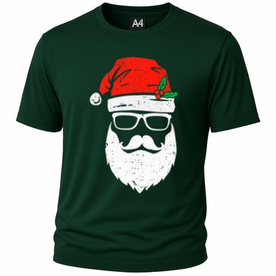 Santa Claus Face Sunglasses with Hat Beard Christmas  Performance Shirt