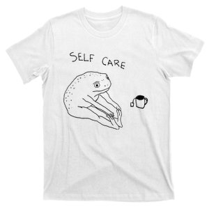 Self Care Frog Drinking Tea T-Shirt