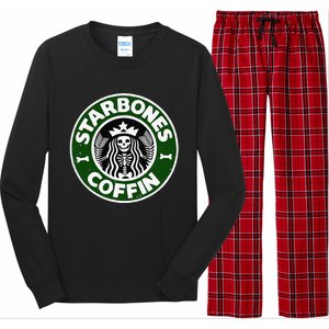 Starbones Coffin Funny Horror Coffee Long Sleeve Pajama Set