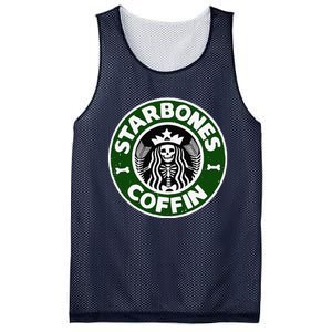 Starbones Coffin Funny Horror Coffee Mesh Reversible Basketball Jersey Tank