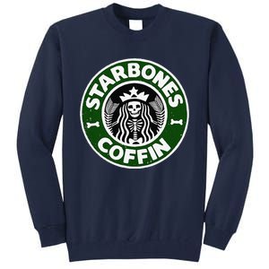 Starbones Coffin Funny Horror Coffee Tall Sweatshirt