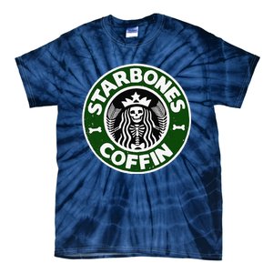 Starbones Coffin Funny Horror Coffee Tie-Dye T-Shirt