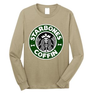 Starbones Coffin Funny Horror Coffee Long Sleeve Shirt