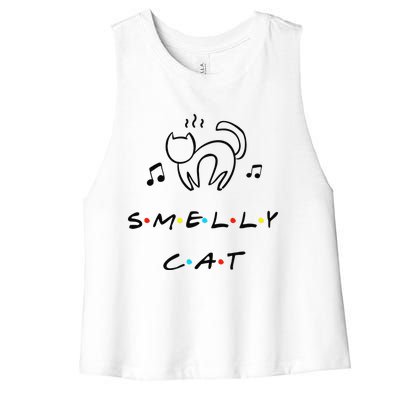 Smelly Cat Funny Quote Women's Racerback Cropped Tank