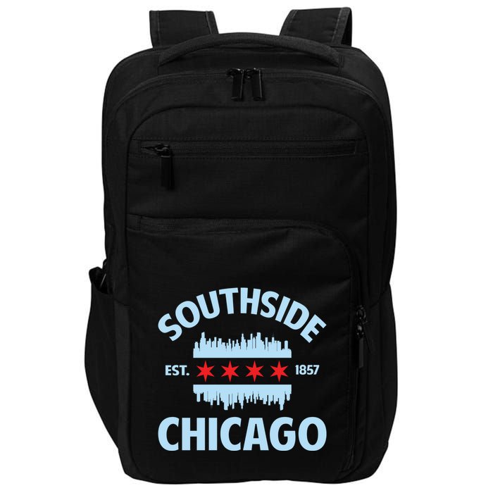 Southside Chicago Flag Skyline Great Gift Impact Tech Backpack