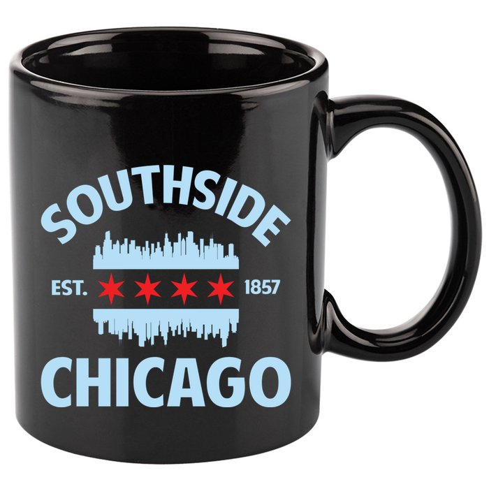 Southside Chicago Flag Skyline Great Gift 11oz C Handle Ceramic Mug