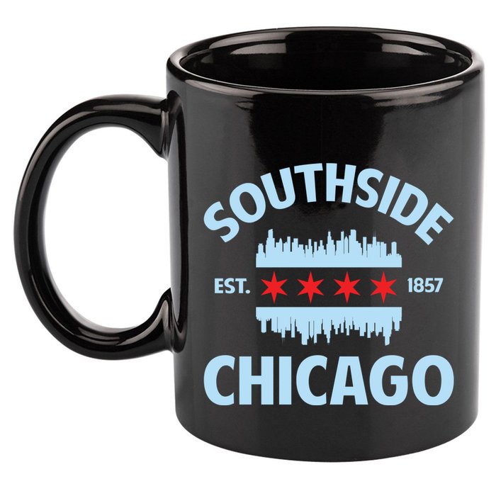 Southside Chicago Flag Skyline Great Gift 11oz C Handle Ceramic Mug