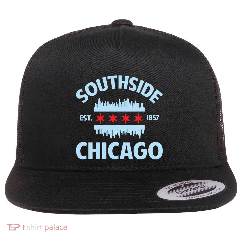 Southside Chicago Flag Skyline Great Gift Flatbill Hat