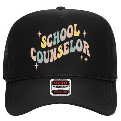 School Counselor For  Guidance Counselor High Crown Mesh Back Trucker Hat