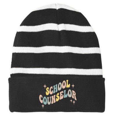 School Counselor For  Guidance Counselor Striped Beanie with Solid Band