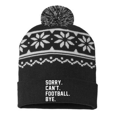 Sorry Cant Football Bye USA-Made Snowflake Beanie