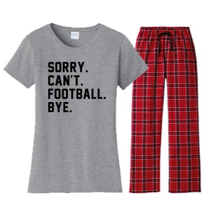 Sorry Cant Football Bye Women's Flannel Pajama Set